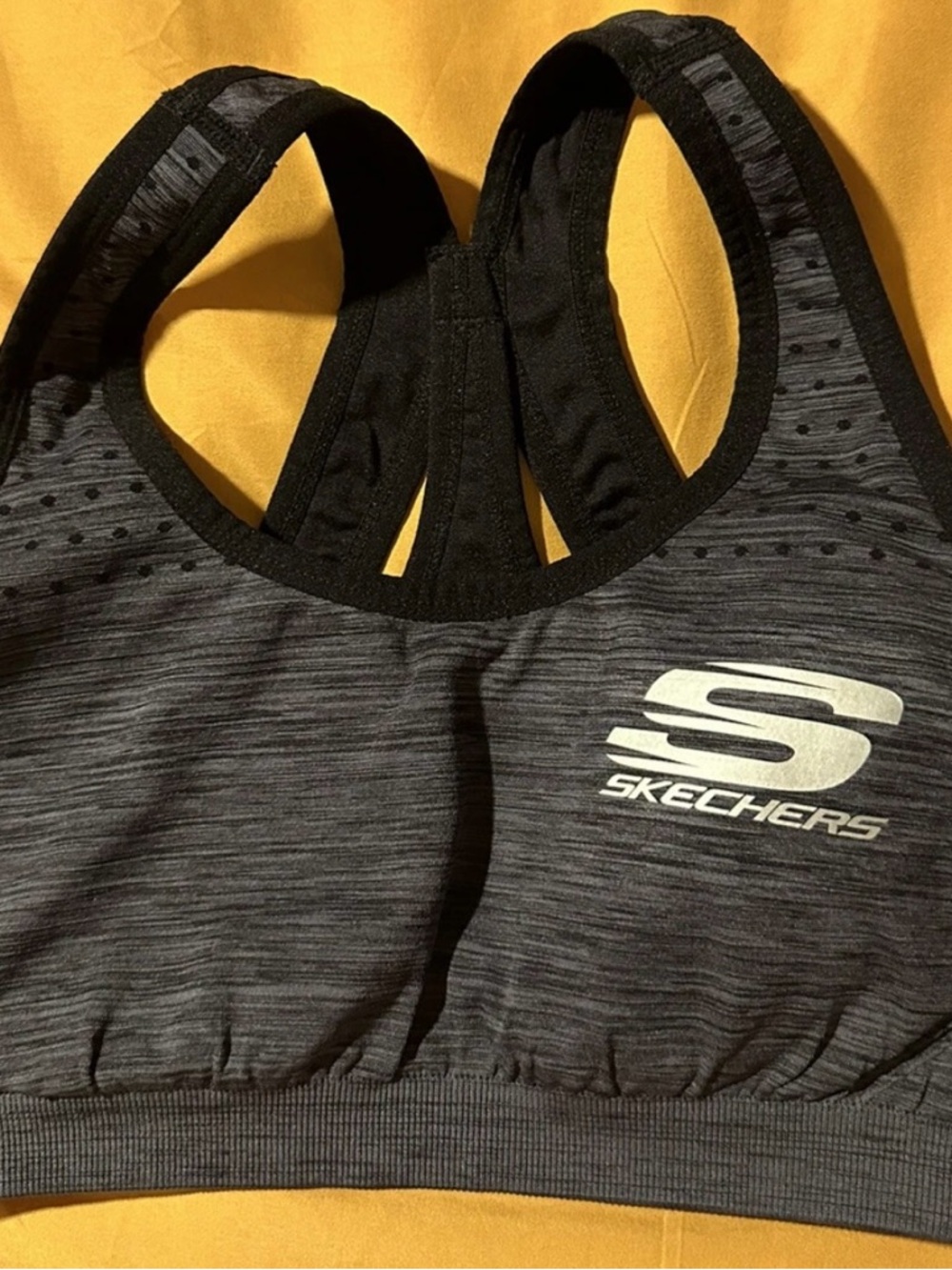 Skechers Black & Gray Racerback Sports Bra